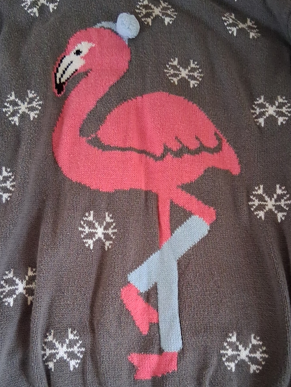 Imagin8 Gray Sweater with Pink Flamingo - Picture 2 of 4